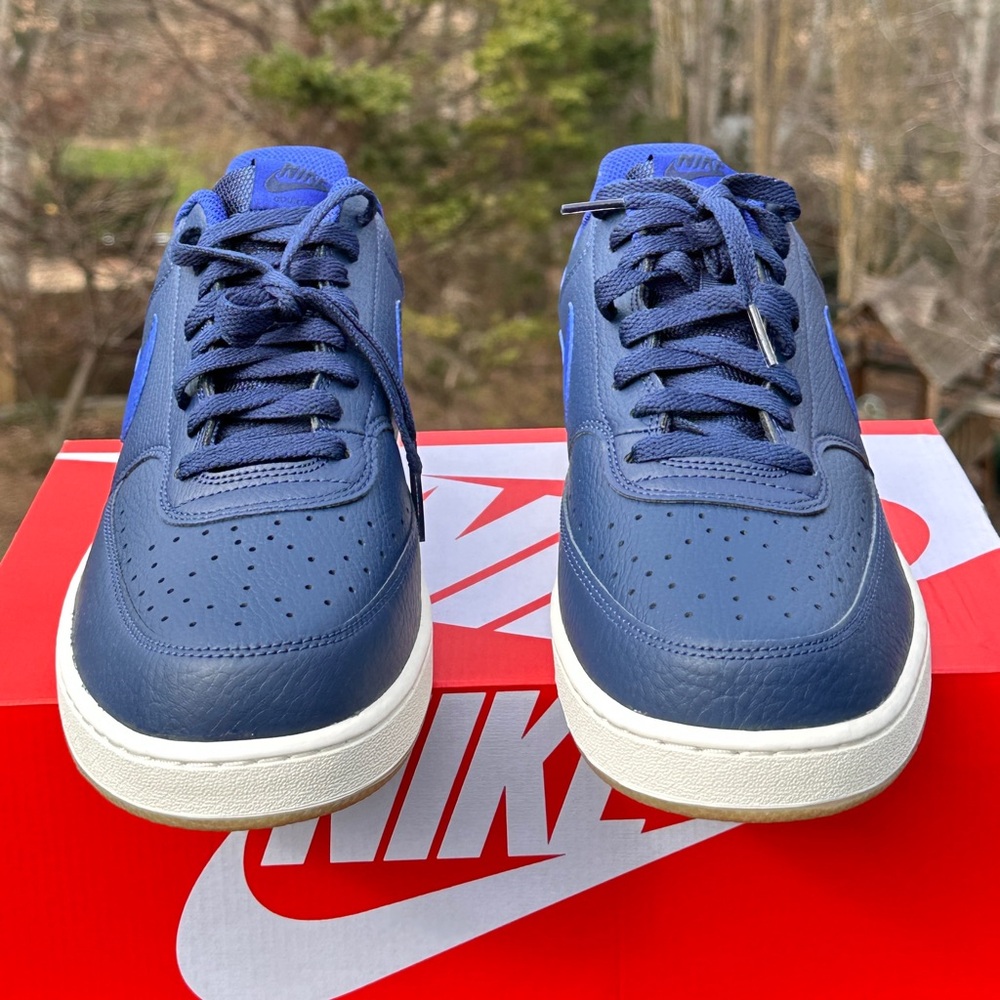 Nike Court Vision Mens 11.5 Womens 13 Unisex Blue Lifestyle Casual Sneaker NEW - Picture 3 of 10
